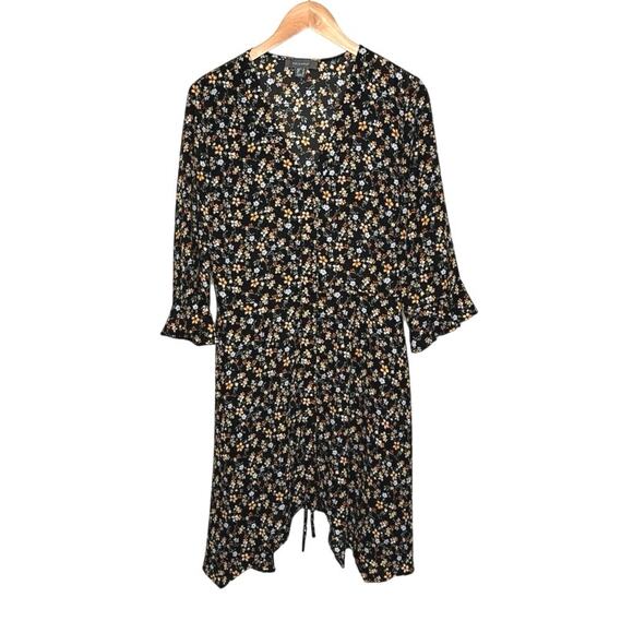 Primark Dresses & Skirts - PRIMARK BLACK FLORAL print dress size 12